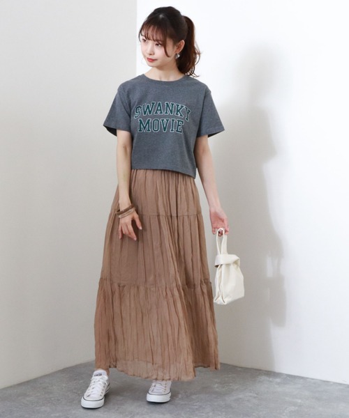 archives(アルシーヴ)の「カレッジプリントTシャツ(Tシャツ/カットソー・レディース・チャコールグレー/オフホワイト/ブルー・MEDIUM)」の13枚目の写真