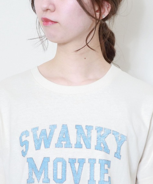 archives(アルシーヴ)の「カレッジプリントTシャツ(Tシャツ/カットソー・レディース・チャコールグレー/オフホワイト/ブルー・MEDIUM)」の7枚目の写真