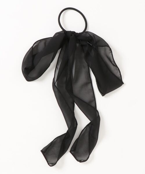 N.（N. Natural Beauty Basic）（エヌエヌナチュラルビューティーベーシック）の「リボンポニー（ヘアゴム・レディース・ホワイト/ブラック/カーキ・ﾌﾘ-）」の5枚目の写真