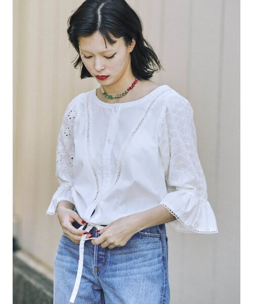 jouetie(ジュエティ)の「アシメレースブラウス(シャツ/ブラウス・レディース・オフホワイト/ブラック/グリーン/パープル・MEDIUM)」の13枚目の写真