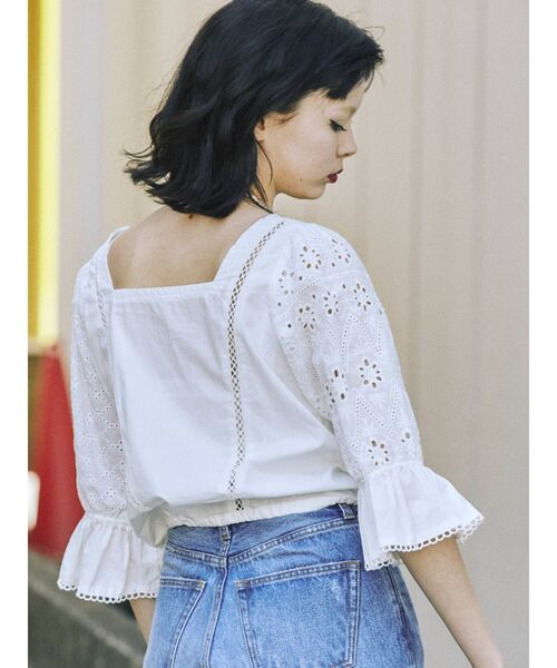 jouetie(ジュエティ)の「アシメレースブラウス(シャツ/ブラウス・レディース・オフホワイト/ブラック/グリーン/パープル・MEDIUM)」の16枚目の写真