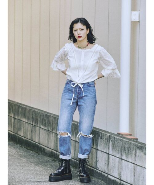 jouetie(ジュエティ)の「アシメレースブラウス(シャツ/ブラウス・レディース・オフホワイト/ブラック/グリーン/パープル・MEDIUM)」の7枚目の写真