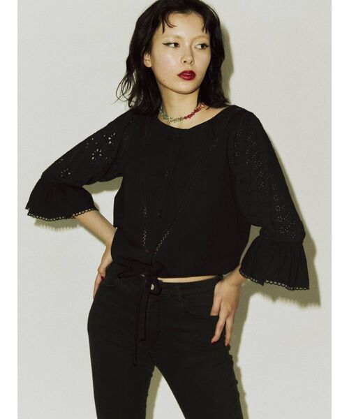 jouetie(ジュエティ)の「アシメレースブラウス(シャツ/ブラウス・レディース・オフホワイト/ブラック/グリーン/パープル・MEDIUM)」の14枚目の写真