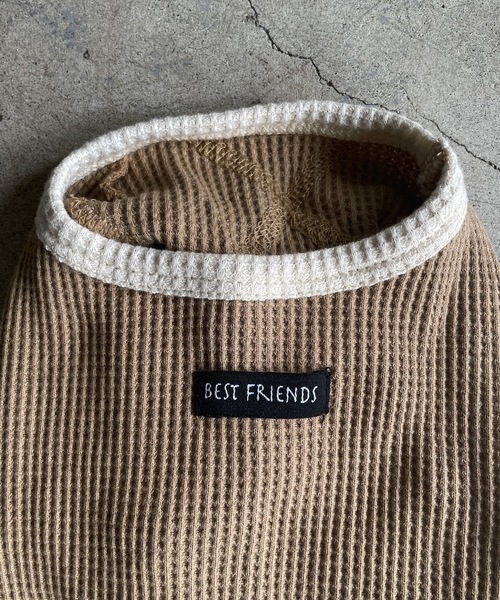 Best Friends（ベストフレンズ）の「Best Friends サーマルニットロンパース（ペットウェア・レディース・ネイビー/チャコールグレー/アイボリー/ベージュ・LARGE/XX-LARGE/X-LARGE/SMALL/MEDIUM）」の6枚目の写真