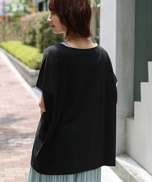 チチカカ（チチカカ）の「パイピング肩チロリー　プルオーバー（Tシャツ/カットソー・レディース・ブラック/ブラウン/オフホワイト・FREE）」の9枚目の写真