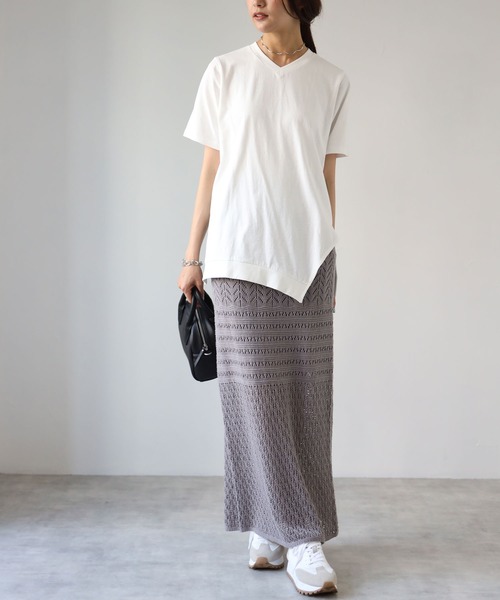 each(イーチ)の「イレギュラーTシャツ(Tシャツ/カットソー・レディース・ホワイト/ブラック/テラコッタ・MEDIUM)」の9枚目の写真