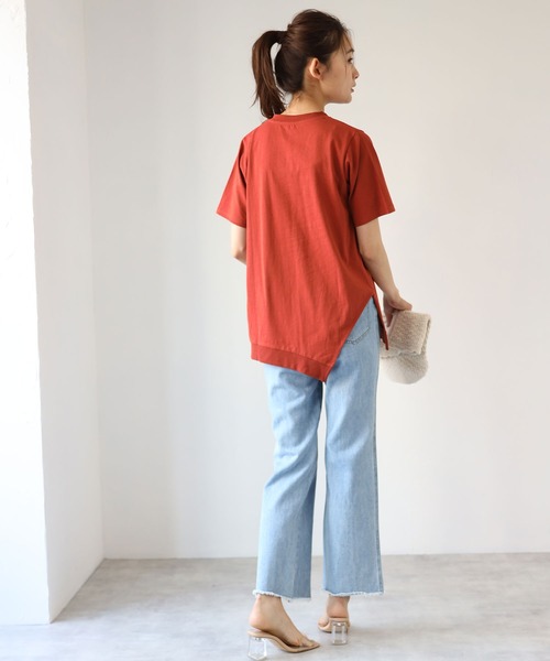each(イーチ)の「イレギュラーTシャツ(Tシャツ/カットソー・レディース・ホワイト/ブラック/テラコッタ・MEDIUM)」の22枚目の写真