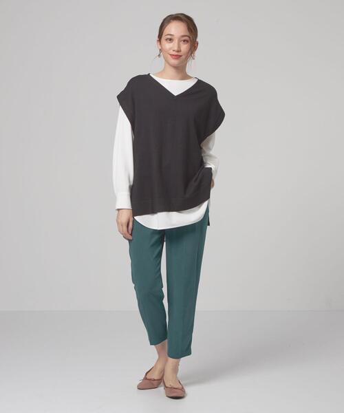 THE STATION STORE（ザ ステーション ストア）の「＜ma couleur＞ドロスト テーパードパンツ（その他パンツ・レディース・ブラック/ダークグレー/ダークグリーン・SMALL/MEDIUM）」の12枚目の写真