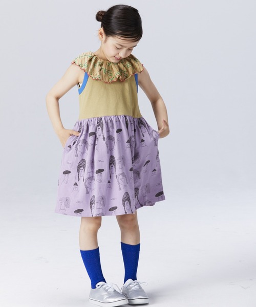 HOGAN RANCH WEAR（ホーガンランチウエア）の「ソウガラフリルカラーノースリーブカットソー（80～150cm）（Tシャツ/カットソー・キッズ・ベージュ/オフホワイト/ライトブルー・80/90/95/100/110/120/130/140/150）」の9枚目の写真