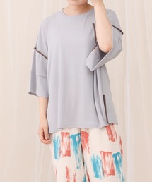 【ZOZO限定】サキシマamp「配色メッシュパイピングデザイントップス」