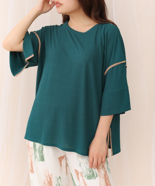 sakishimatokyo(サキシマトーキョー)の「【ZOZO限定】サキシマamp「配色メッシュパイピングデザイントップス」(Tシャツ/カットソー・レディース・グレー/ライトグリーン/オフホワイト/ダークグリーン/ブラック・FREE)」の16枚目の写真