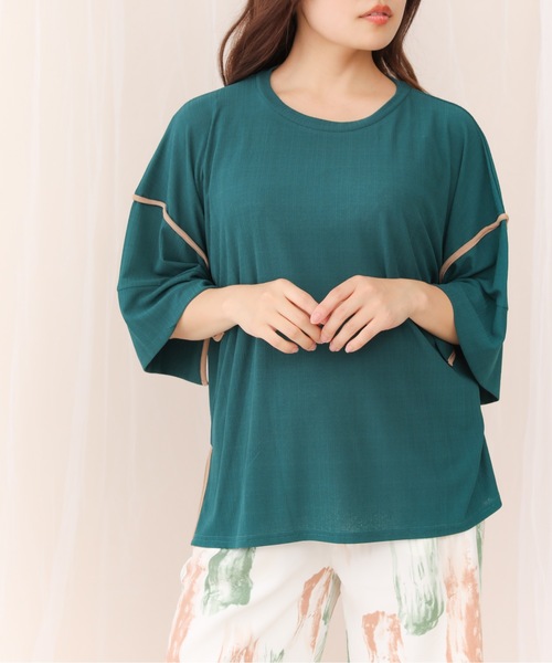 sakishimatokyo(サキシマトーキョー)の「【ZOZO限定】サキシマamp「配色メッシュパイピングデザイントップス」(Tシャツ/カットソー・レディース・グレー/ライトグリーン/オフホワイト/ダークグリーン/ブラック・FREE)」の19枚目の写真