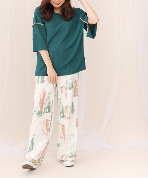 sakishimatokyo(サキシマトーキョー)の「【ZOZO限定】サキシマamp「配色メッシュパイピングデザイントップス」(Tシャツ/カットソー・レディース・グレー/ライトグリーン/オフホワイト/ダークグリーン/ブラック・FREE)」の20枚目の写真