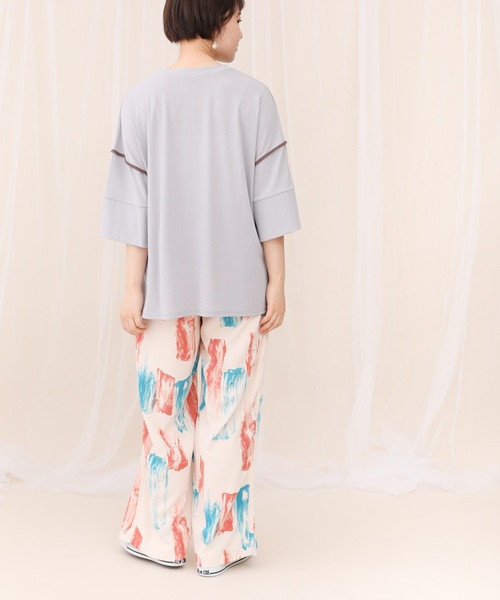 sakishimatokyo(サキシマトーキョー)の「【ZOZO限定】サキシマamp「配色メッシュパイピングデザイントップス」(Tシャツ/カットソー・レディース・グレー/ライトグリーン/オフホワイト/ダークグリーン/ブラック・FREE)」の14枚目の写真
