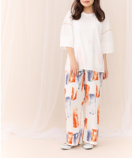 sakishimatokyo(サキシマトーキョー)の「【ZOZO限定】サキシマamp「配色メッシュパイピングデザイントップス」(Tシャツ/カットソー・レディース・グレー/ライトグリーン/オフホワイト/ダークグリーン/ブラック・FREE)」の6枚目の写真