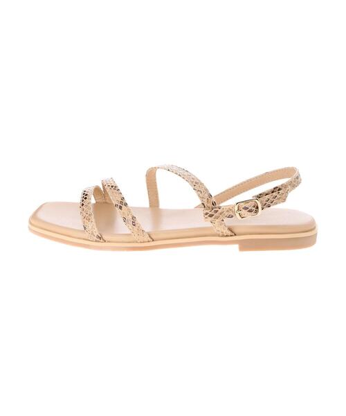 AMERICAN HOLIC（アメリカンホリック）の「ナローストラップサンダル（サンダル・レディース・ブラック/パイソン・M/L/S）」の6枚目の写真