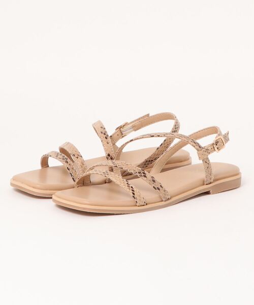 AMERICAN HOLIC（アメリカンホリック）の「ナローストラップサンダル（サンダル・レディース・ブラック/パイソン・M/L/S）」の8枚目の写真