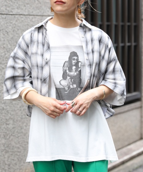 ap retro（アプレトロ）の「ショート丈チェックシャツ【ZOZO限定アイテム】（シャツ/ブラウス・レディース・A/B/D・FREE）」の6枚目の写真