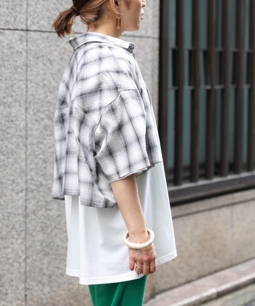 ap retro（アプレトロ）の「ショート丈チェックシャツ【ZOZO限定アイテム】（シャツ/ブラウス・レディース・A/B/D・FREE）」の14枚目の写真