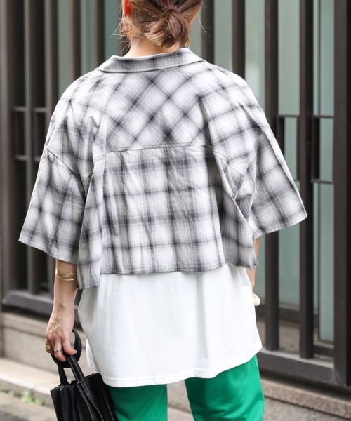 ap retro（アプレトロ）の「ショート丈チェックシャツ【ZOZO限定アイテム】（シャツ/ブラウス・レディース・A/B/D・FREE）」の15枚目の写真