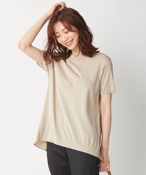 J.PRESS Ladies(J.プレス レディス)の「【洗える】レーヨンストレッチ レイヤードニット(ニット/セーター・レディース・ネイビー系/ベージュ系・SMALL)」の2枚目の写真