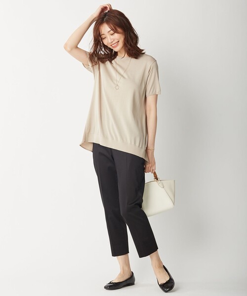 J.PRESS Ladies(J.プレス レディス)の「【洗える】レーヨンストレッチ レイヤードニット(ニット/セーター・レディース・ネイビー系/ベージュ系・SMALL)」の5枚目の写真