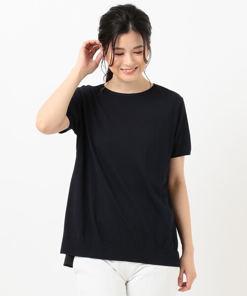 J.PRESS Ladies(J.プレス レディス)の「【洗える】レーヨンストレッチ レイヤードニット(ニット/セーター・レディース・ネイビー系/ベージュ系・SMALL)」の10枚目の写真