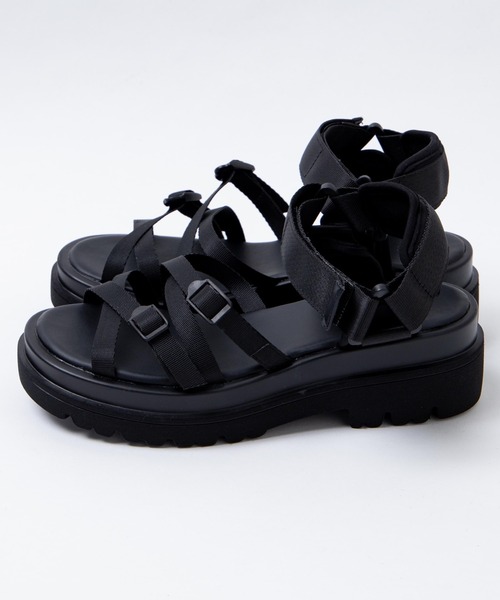 WEGO（ウィゴー）の「WEGO/テープデザインサンダル（サンダル・レディース・ブラック/ホワイト・MEDIUM/LARGE）」の13枚目の写真