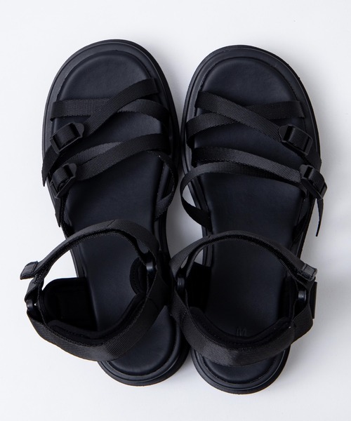 WEGO（ウィゴー）の「WEGO/テープデザインサンダル（サンダル・レディース・ブラック/ホワイト・MEDIUM/LARGE）」の10枚目の写真