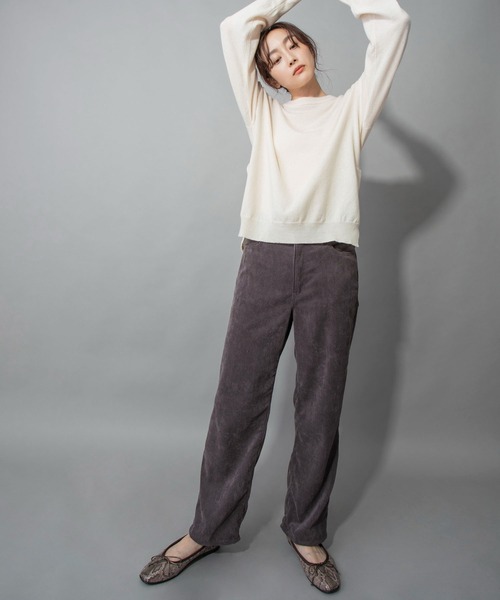 Munich（ミューニック）の「ストレッチコーデュロイ　ボーイフレンドワイドパンツ(セットアップ可)（その他パンツ・レディース・ベージュ/アイボリー/ダークグレー/グレイッシュブルー・S/M/XS/XXS）」の17枚目の写真