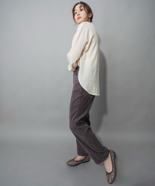 Munich（ミューニック）の「ストレッチコーデュロイ　ボーイフレンドワイドパンツ(セットアップ可)（その他パンツ・レディース・ベージュ/アイボリー/ダークグレー/グレイッシュブルー・S/M/XS/XXS）」の18枚目の写真