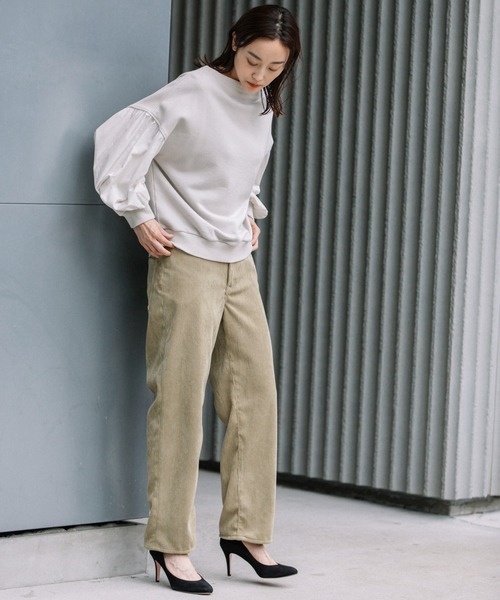 Munich（ミューニック）の「ストレッチコーデュロイ　ボーイフレンドワイドパンツ(セットアップ可)（その他パンツ・レディース・ベージュ/アイボリー/ダークグレー/グレイッシュブルー・S/M/XS/XXS）」の12枚目の写真