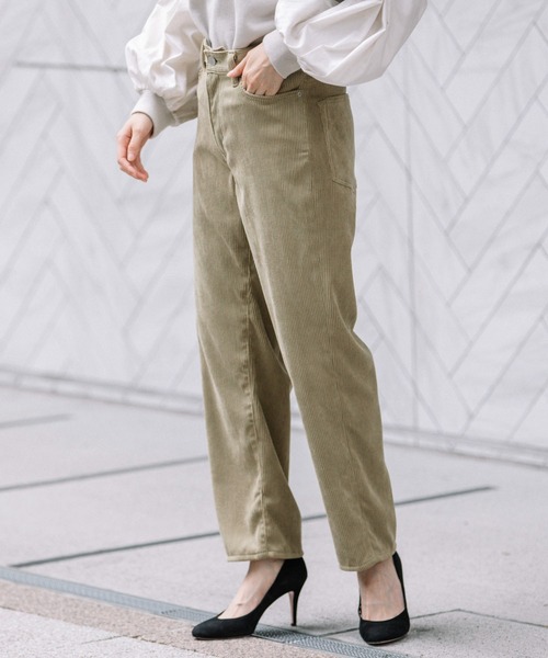 Munich（ミューニック）の「ストレッチコーデュロイ　ボーイフレンドワイドパンツ(セットアップ可)（その他パンツ・レディース・ベージュ/アイボリー/ダークグレー/グレイッシュブルー・S/M/XS/XXS）」の14枚目の写真