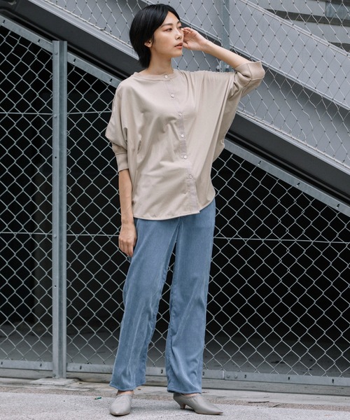 Munich（ミューニック）の「ストレッチコーデュロイ　ボーイフレンドワイドパンツ(セットアップ可)（その他パンツ・レディース・ベージュ/アイボリー/ダークグレー/グレイッシュブルー・S/M/XS/XXS）」の5枚目の写真