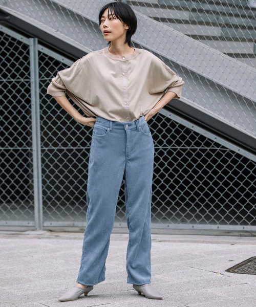 Munich（ミューニック）の「ストレッチコーデュロイ　ボーイフレンドワイドパンツ(セットアップ可)（その他パンツ・レディース・ベージュ/アイボリー/ダークグレー/グレイッシュブルー・S/M/XS/XXS）」の6枚目の写真