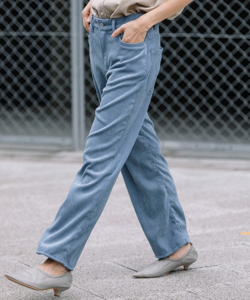 Munich（ミューニック）の「ストレッチコーデュロイ　ボーイフレンドワイドパンツ(セットアップ可)（その他パンツ・レディース・ベージュ/アイボリー/ダークグレー/グレイッシュブルー・S/M/XS/XXS）」の8枚目の写真