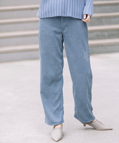 Munich（ミューニック）の「ストレッチコーデュロイ　ボーイフレンドワイドパンツ(セットアップ可)（その他パンツ・レディース・ベージュ/アイボリー/ダークグレー/グレイッシュブルー・S/M/XS/XXS）」の10枚目の写真