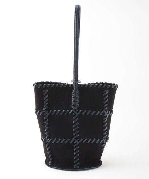 SLOBE IENA（スローブイエナ）の「【JAMIRAY/ジャミレイ】コードパッチフバケットハンドバッグ◆（ハンドバッグ・レディース・ブラック/ナチュラル・FREE）」の5枚目の写真