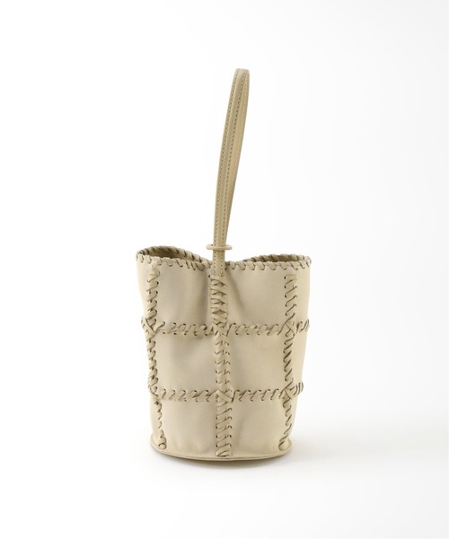 SLOBE IENA（スローブイエナ）の「【JAMIRAY/ジャミレイ】コードパッチフバケットハンドバッグ◆（ハンドバッグ・レディース・ブラック/ナチュラル・FREE）」の10枚目の写真