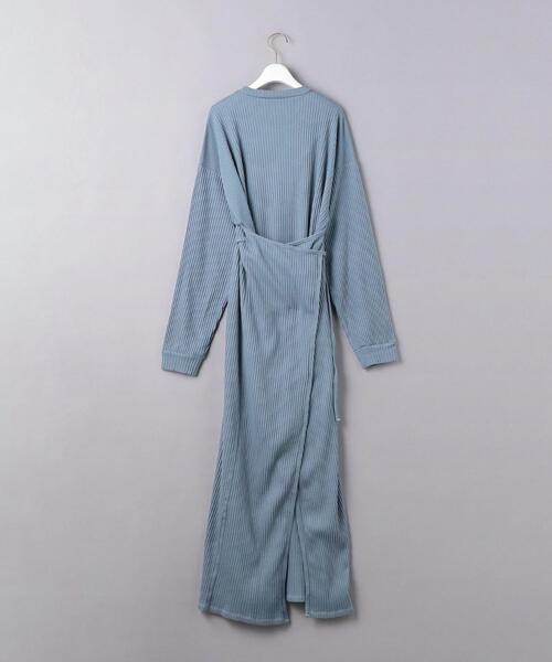 BASERANGE（ベースレンジ）の「＜BASERANGE（ベースレンジ）＞SHAW リブ ロングスリーブ ワンピース（ワンピース・レディース・グレー/ブラック/ライトブルー・X-SMALL）」の4枚目の写真