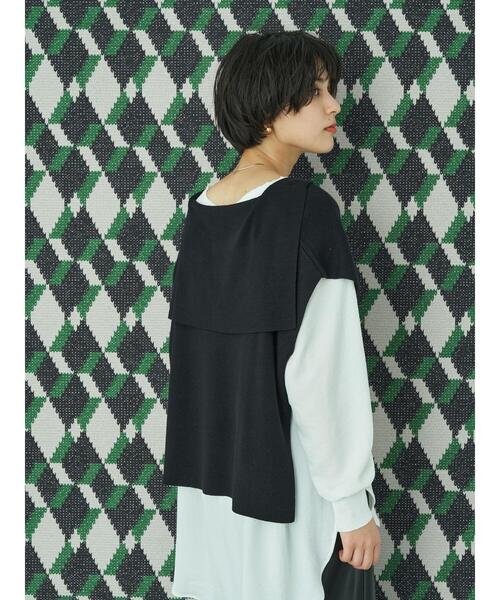 YECCA VECCA(イェッカヴェッカ)の「セーラーカラーニットベスト *(ニット/セーター・レディース・アイボリー/キャメル/グリーン/ブラック・FREE)」の13枚目の写真