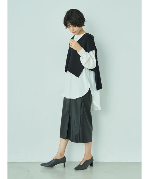 YECCA VECCA(イェッカヴェッカ)の「セーラーカラーニットベスト *(ニット/セーター・レディース・アイボリー/キャメル/グリーン/ブラック・FREE)」の15枚目の写真