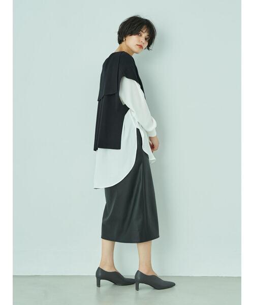 YECCA VECCA(イェッカヴェッカ)の「セーラーカラーニットベスト *(ニット/セーター・レディース・アイボリー/キャメル/グリーン/ブラック・FREE)」の17枚目の写真