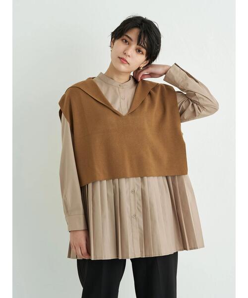 YECCA VECCA(イェッカヴェッカ)の「セーラーカラーニットベスト *(ニット/セーター・レディース・アイボリー/キャメル/グリーン/ブラック・FREE)」の18枚目の写真