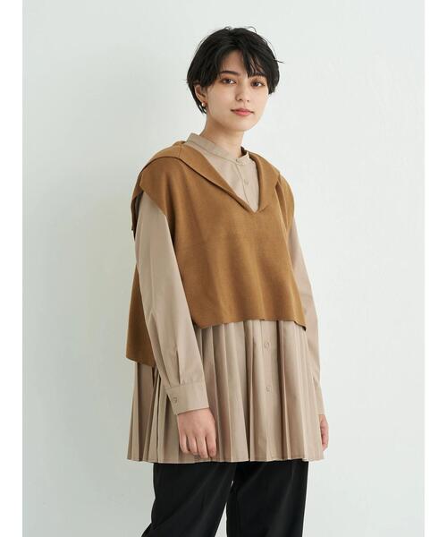 YECCA VECCA(イェッカヴェッカ)の「セーラーカラーニットベスト *(ニット/セーター・レディース・アイボリー/キャメル/グリーン/ブラック・FREE)」の19枚目の写真