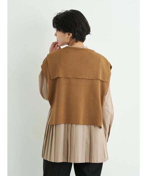 YECCA VECCA(イェッカヴェッカ)の「セーラーカラーニットベスト *(ニット/セーター・レディース・アイボリー/キャメル/グリーン/ブラック・FREE)」の22枚目の写真