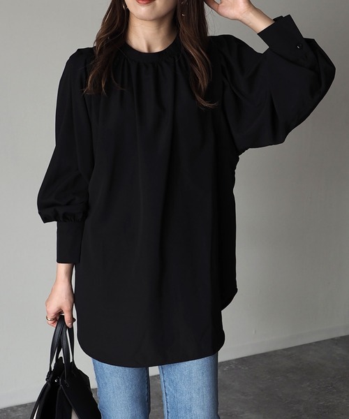 Riberry（リベリー）の「前後2WAYボリューム袖ギャザーブラウス（シャツ/ブラウス・レディース・ブラック/ベージュ/オフホワイト/レンガ・MEDIUM）」の13枚目の写真