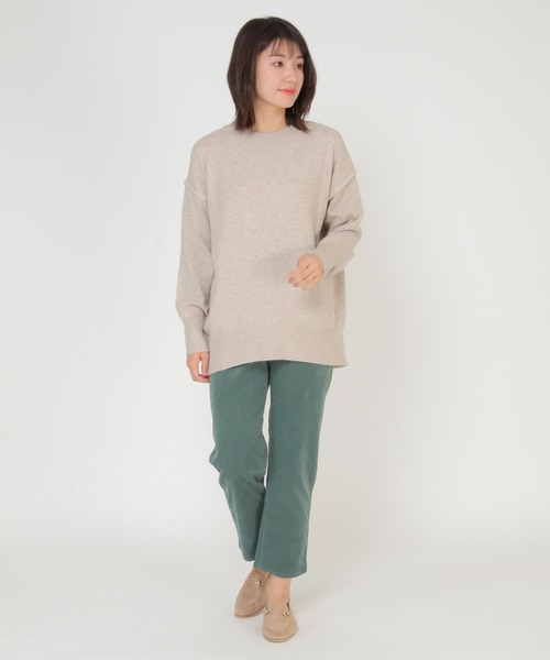 ikka(イッカ)の「モチモチ配色ステッチニットプルオーバー(ニット/セーター・レディース・ブラック/ベージュ/オフホワイト/エメラルド・M/L)」の18枚目の写真