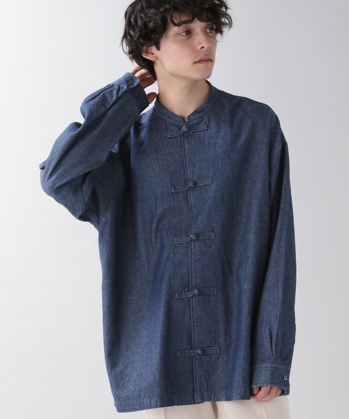 RAGEBLUE(レイジブルー)の「デニムチャイナシャツ/957066(シャツ/ブラウス・メンズ・ネイビー/ブルー・MEDIUM/LARGE)」の2枚目の写真