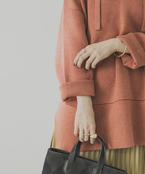 URBAN RESEARCH（アーバンリサーチ）の「メキシカンパーカーニット（ニット/セーター・レディース・アイボリー/グレー/オレンジ・FREE）」の6枚目の写真